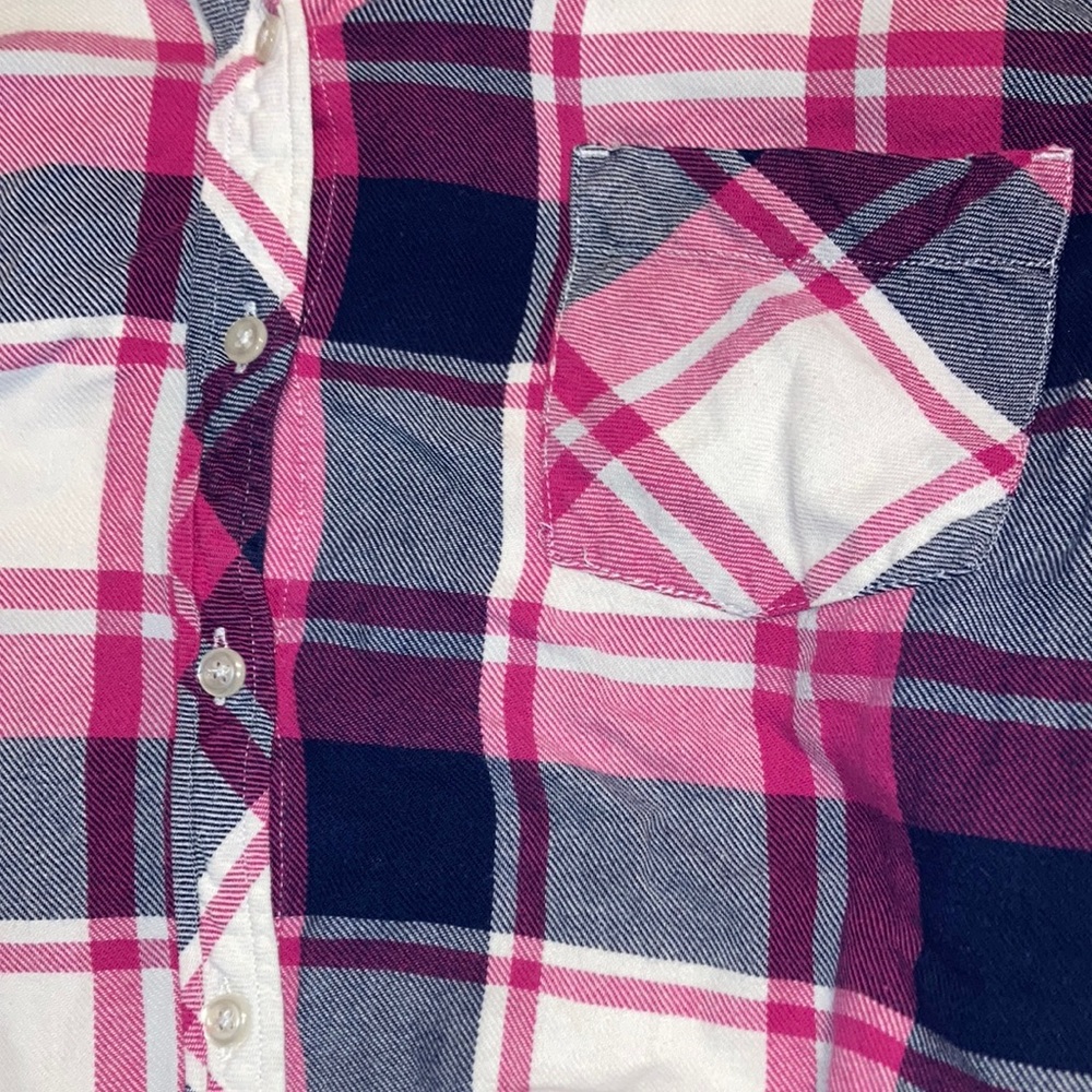 Hayes Pink Blue Flannel Comfortable Long Sleeve Button Down Size Large - Picture 3 of 10